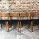 Suite of 4 Scandinavian teak chairs with anthracite grey velvet top 1960