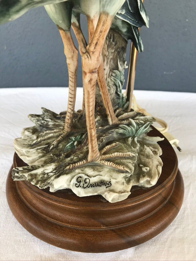 Herons lamp, capodimonte G.Armani 1960/70