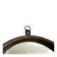 Round wall mirror with brass frame and leather hanger, 1960, Germany