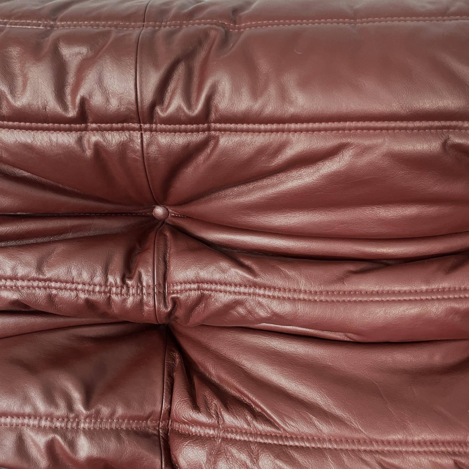 Modern French Togo leather sofa