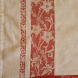 Damask cotton tablecloth - red bedding - Encrypted B.M - 50s
