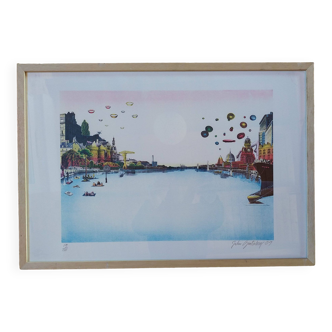 Nantes by Julien Grataloup. Lithograph Numbered 19/100 and signed.