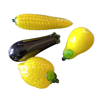 Set of fruits / vegetables in murano blown glass