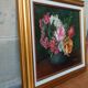 Canvas, flower painting and gold frame