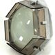 Veca, large exagonal ceiling lamp in glass and chrome. Italy 1970s