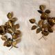 Pair of old wall lights, gold metal, 1950s