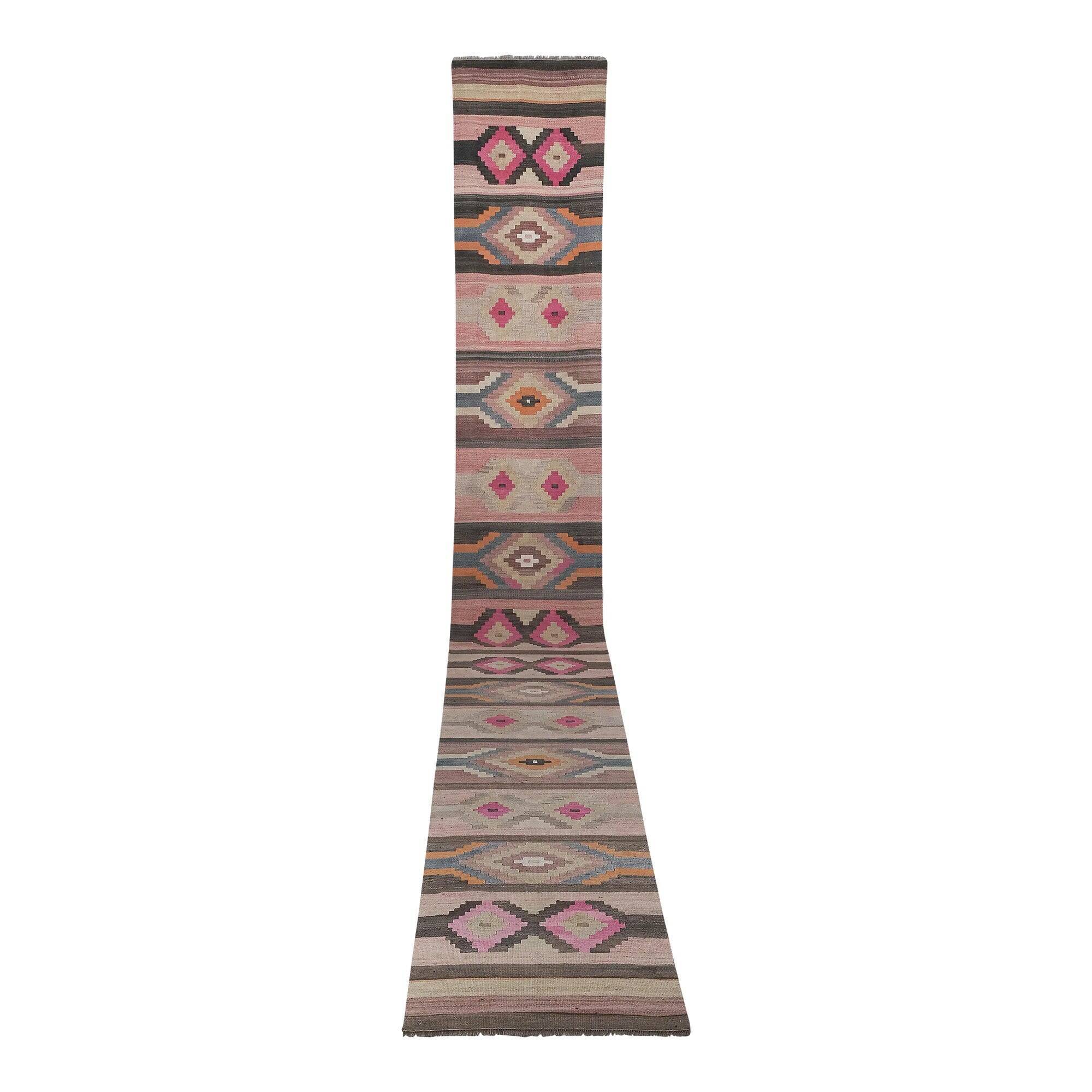 Vintage Turkish hallway rug 78x640 cm