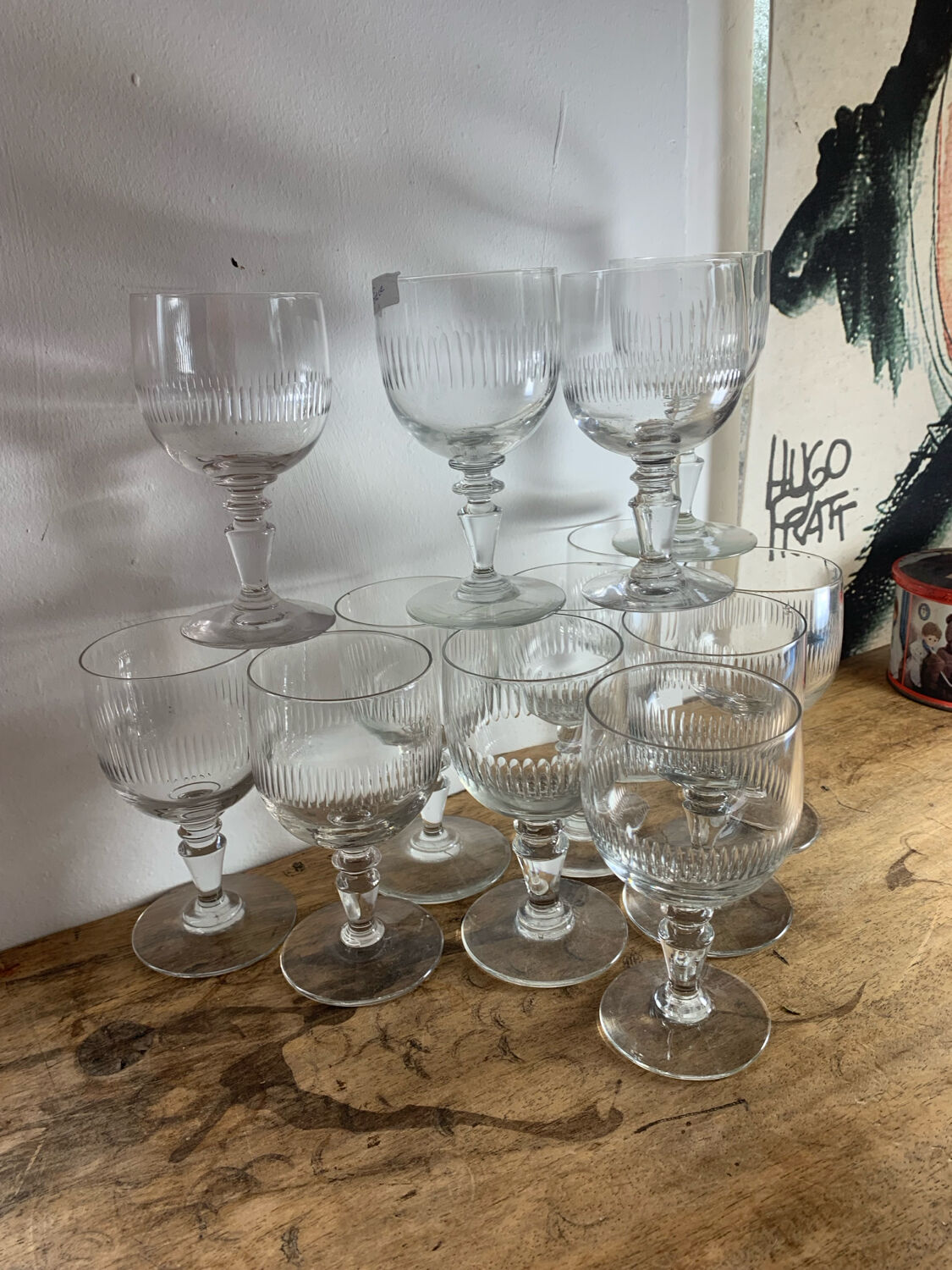 Set of 12 Baccarat Renaissance glasses from the 19th century.