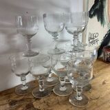 Set of 12 Baccarat Renaissance glasses from the 19th century.