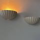 Pair of vintage shell wall lights, cream white, France 1970.