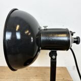 Lampe de table vintage en émail noir, 1950s