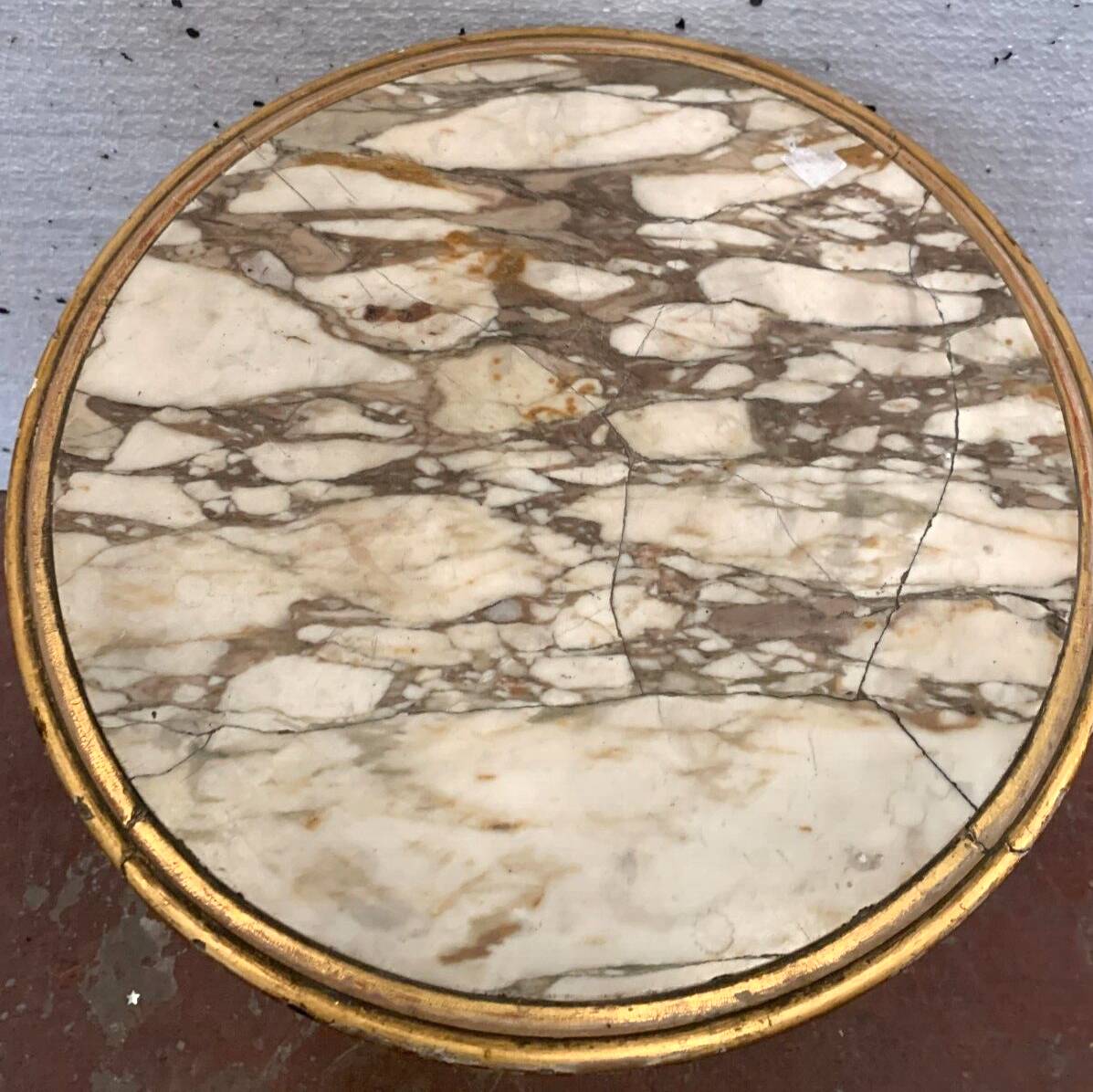 Louis XV style pedestal table in wood and gilded stucco 20th century