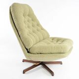 Green swivel Scandinavian armchair
