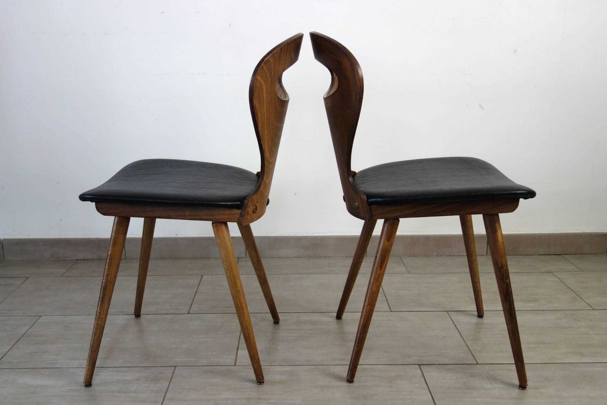 2 Baumann chairs, ant model, 50s-60s