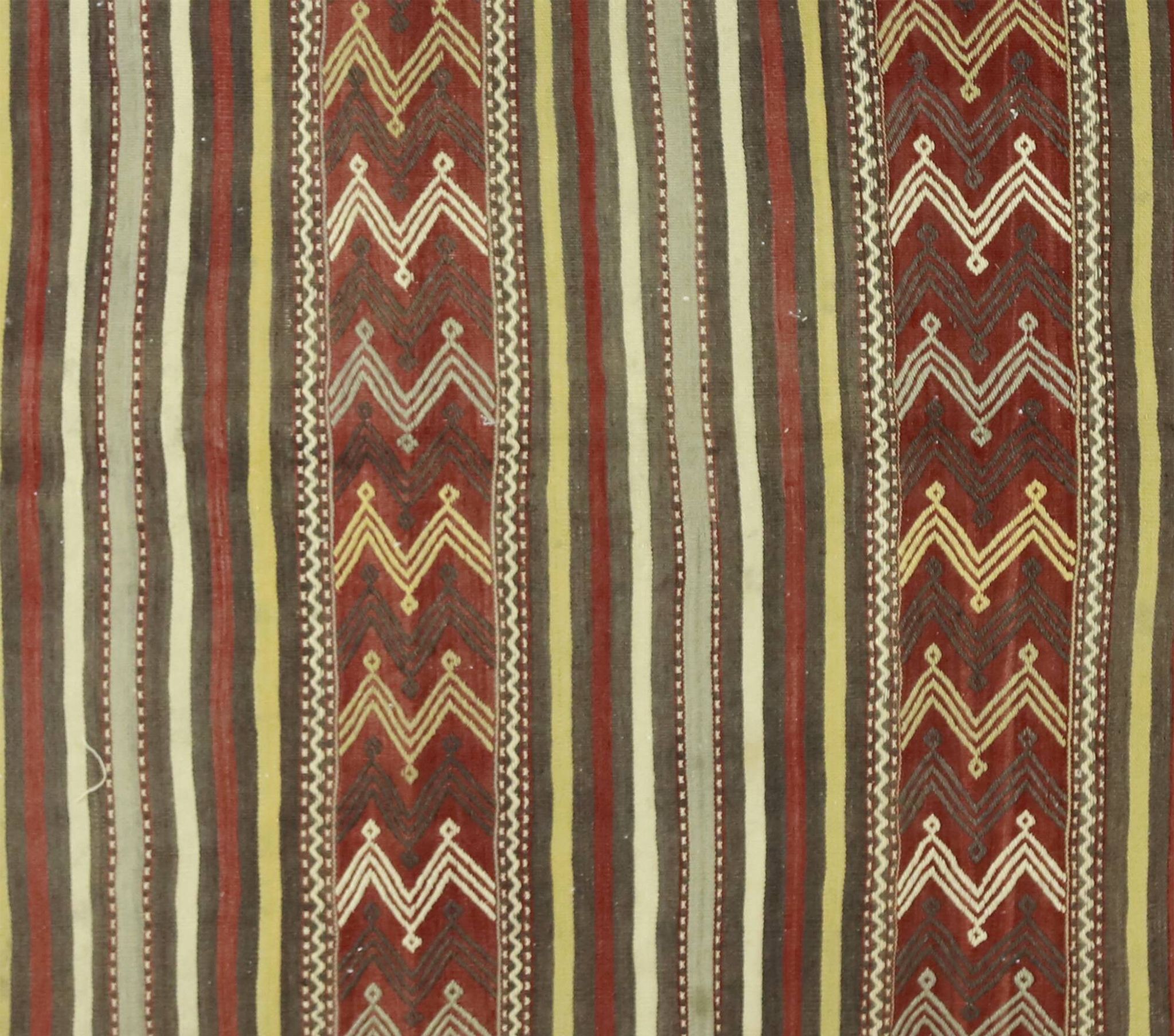 Grand Turkish Kilim Yoruk Vintage 150x300 cm Geometric Stripes