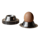 Lot of 9 vintage stainless steel egg cups from the 1970s, timeless minimalist design, dishwasher safe.