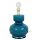 Italian Round Blue Ceramic Lamp Cracked 24cm
