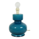 Italian Round Blue Ceramic Lamp Cracked 24cm