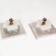 Pair of Brutalist glass wall sconce by Albano Poli for Poliarte, Italy 1970