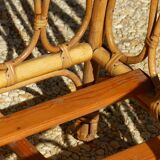 Children's bed in vintage rattan from the 1950s