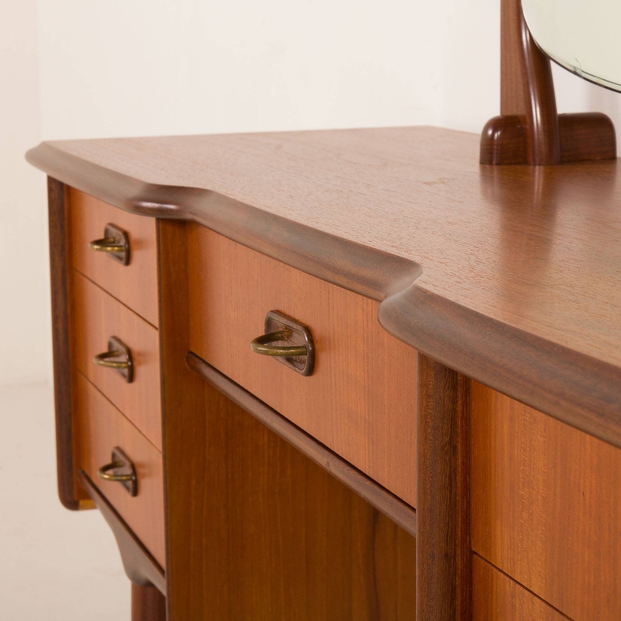 Scandinavian mid century dressing table with adjustable mirrors, Norway, 19