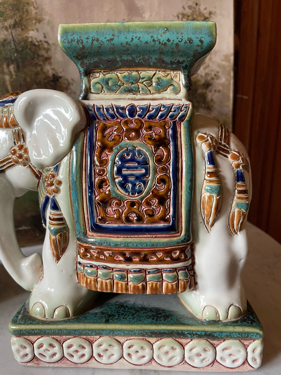 Ceramic elephants plant holder