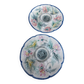 2 assiettes à huitres en barbotine