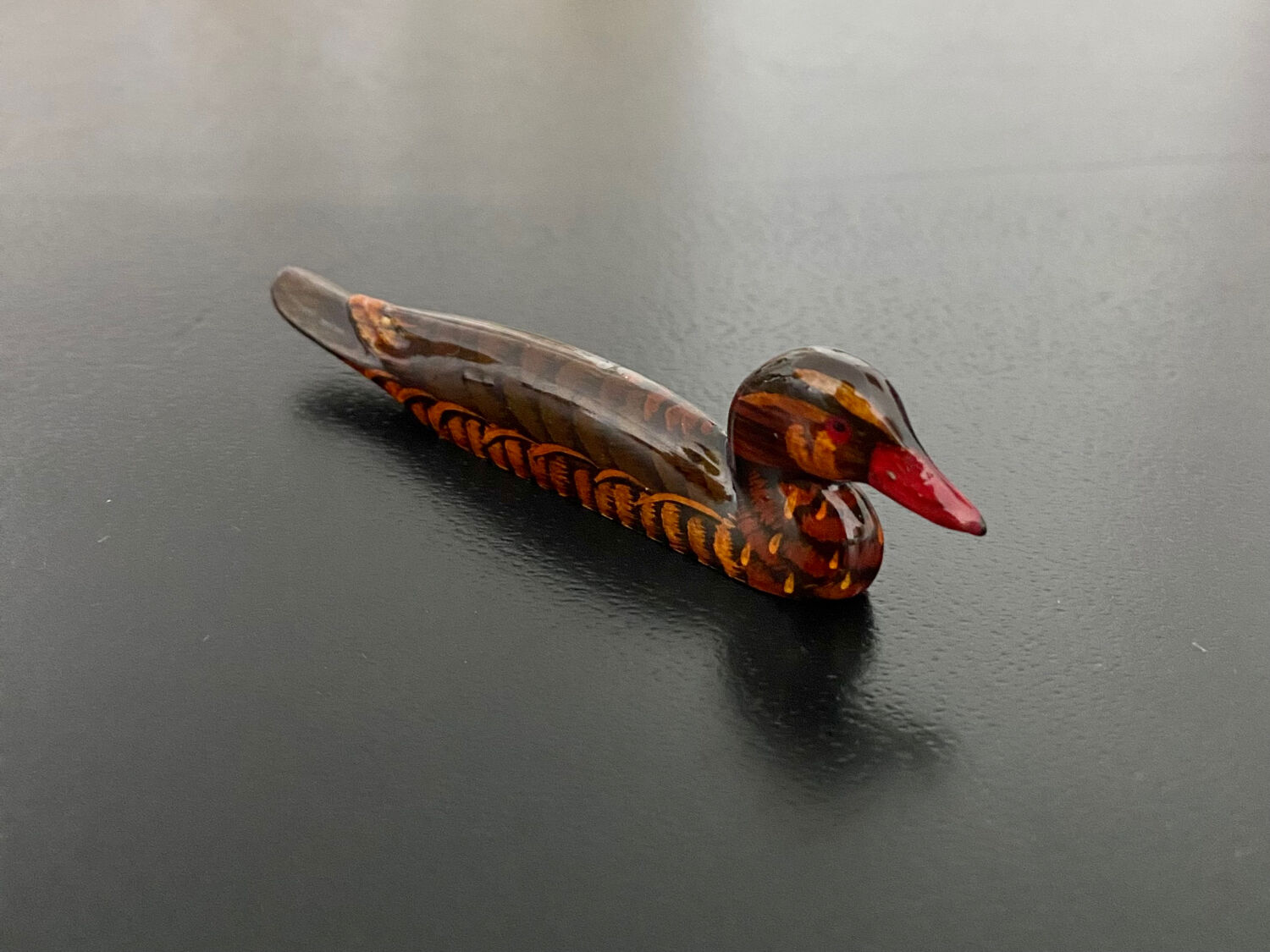 6 porte-couteaux forme canard bois laqué