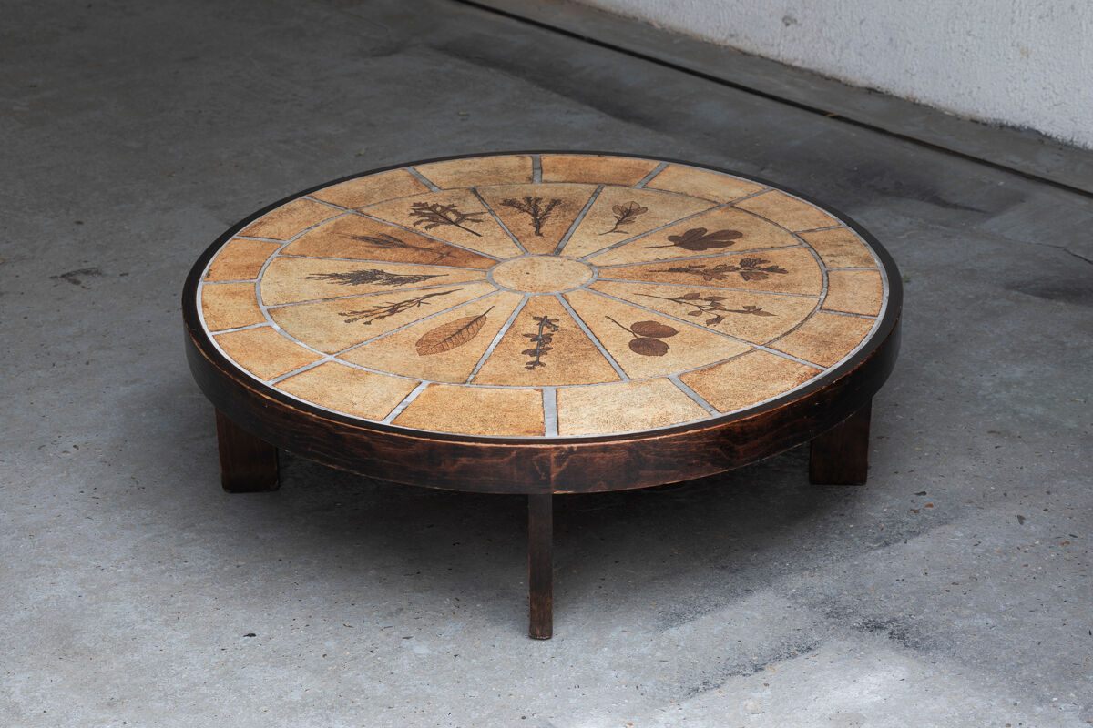 Coffee table by Roger Capron, oval design, France, 1960s