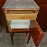 Bedside in marquetry with bronze