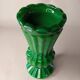 Vase en verre malachite bohémien tchèque