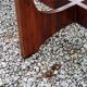 Designer coffee table by Hugues Poignant in rosewood and smoked glass from the 70s