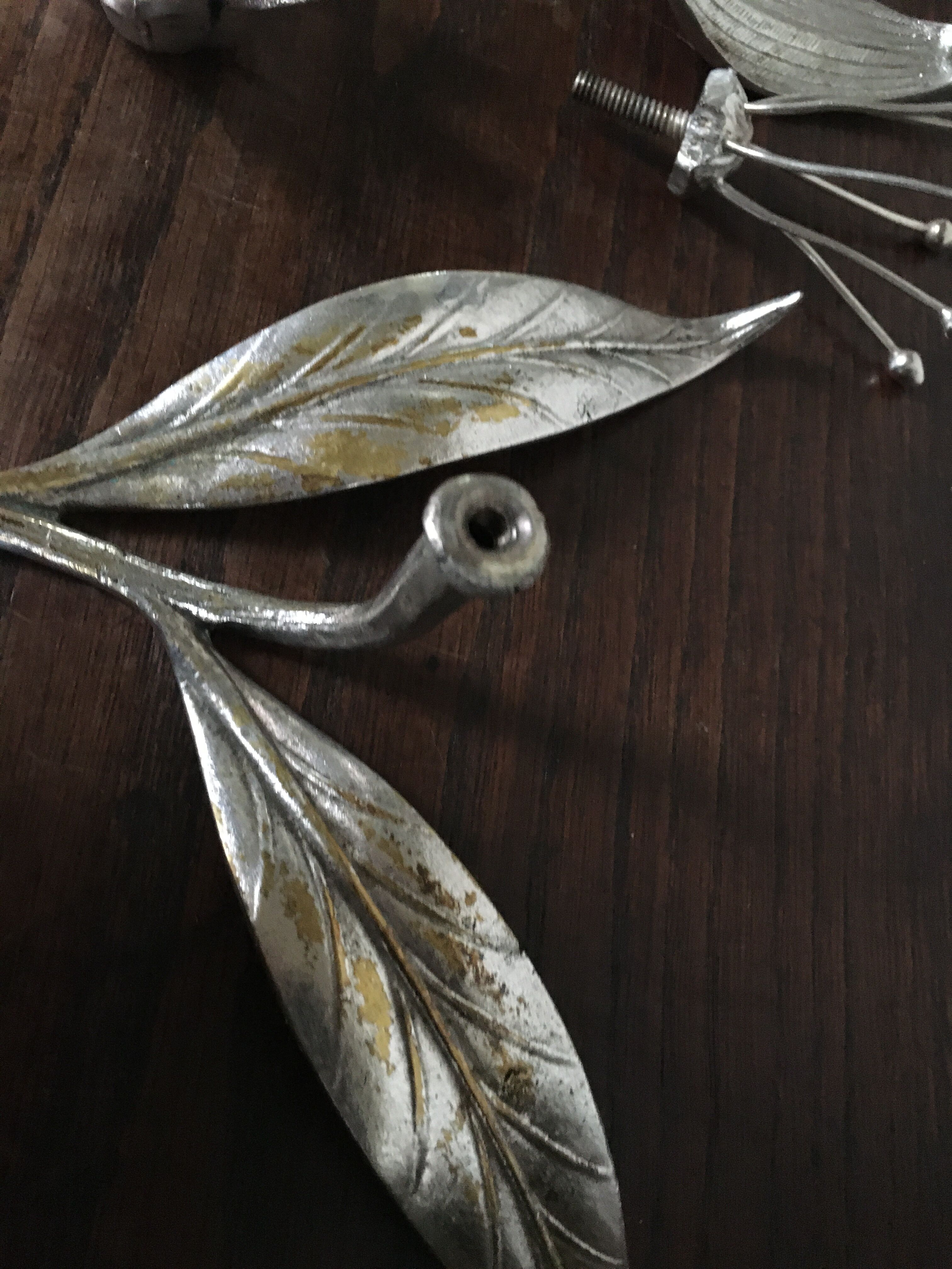 Silver metal flower ashtray