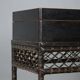 Antique lacquered wooden chest in chinoiserie style, China 19th century