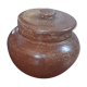 Old salt pot in sandstone, with lid