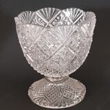 Old coquetier in molded glass portieux