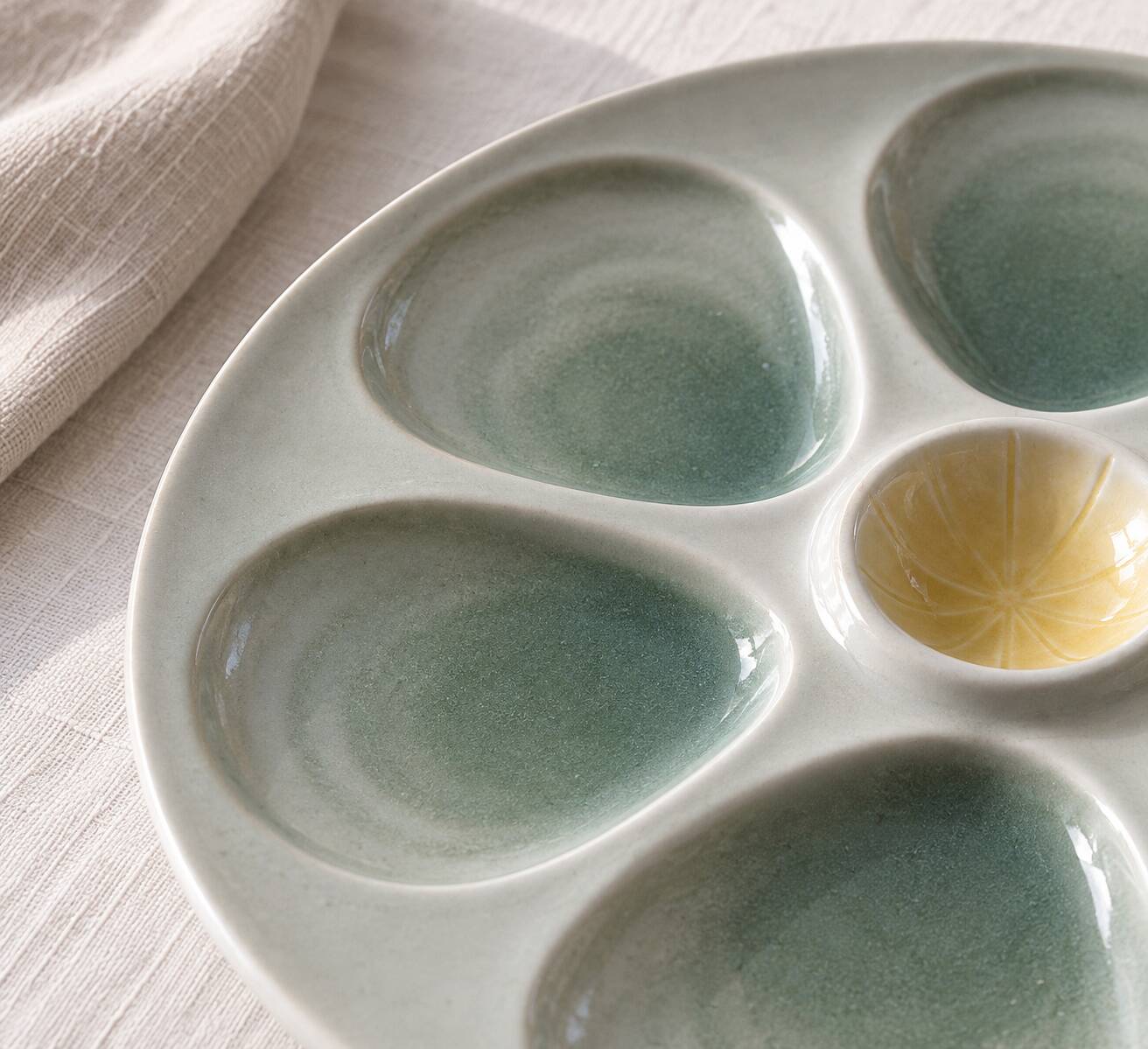 Set of 9 vintage oyster plates Salins France