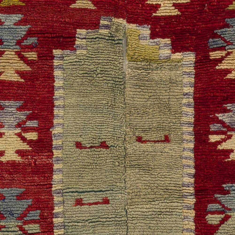 One-of-a-Kind Vintage Hand-Knotted Turkish Tulu Prayer Rug with Niche Design, 100% Wool