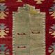 One-of-a-Kind Vintage Hand-Knotted Turkish Tulu Prayer Rug with Niche Design, 100% Wool