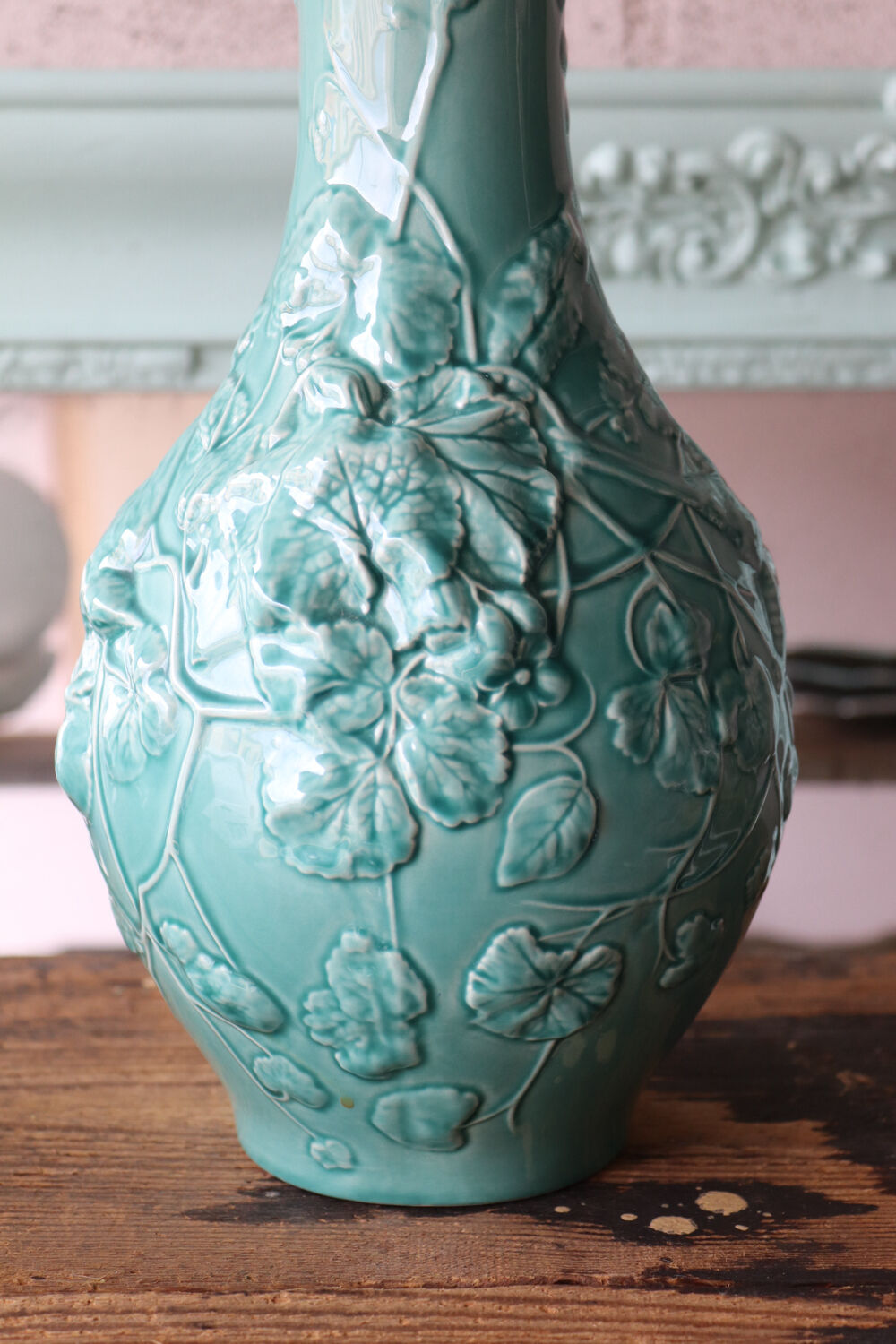 Naturalistic vase in glazed earthenware Utzschneider & Cie – Sarreguemines