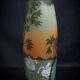 Large Legras Art Nouveau vase in acid-etched glass | Swan Lake