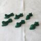 Six wears vintage green ceramic dog knives