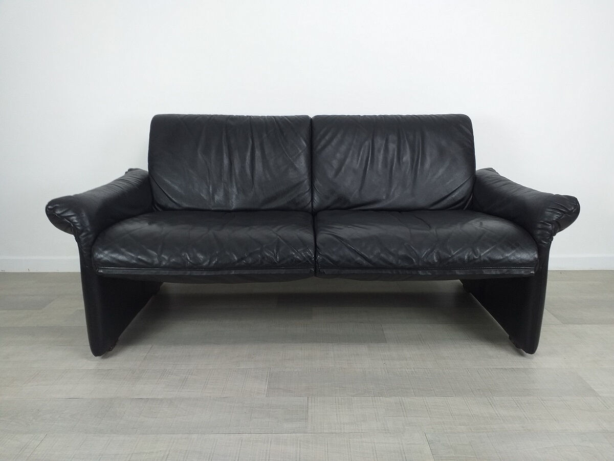 Vintage leather sofa desgn Belgian 80s edition Swann