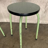 Pair of green Formica stools
