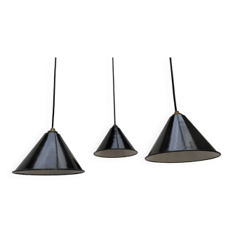 Enameled sheet metal pendant lights