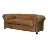 Victorian style vintage leather spring sofa