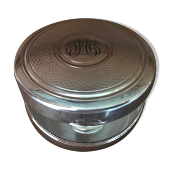 Guilloche silver metal candy box