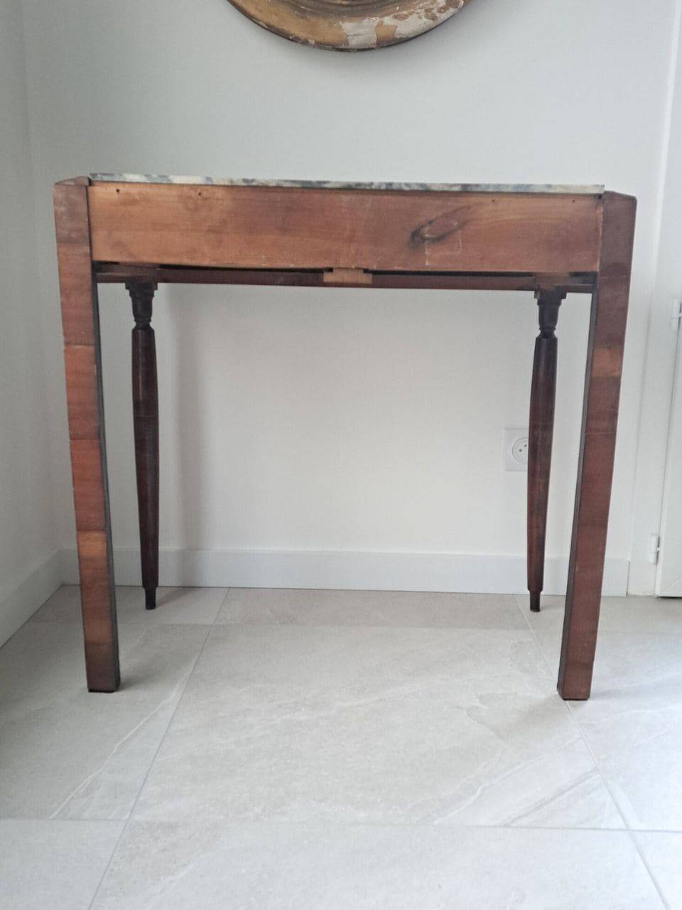 Art Deco Wooden and Marble Console Table