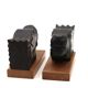 Art Deco wooden bookends with feline heads