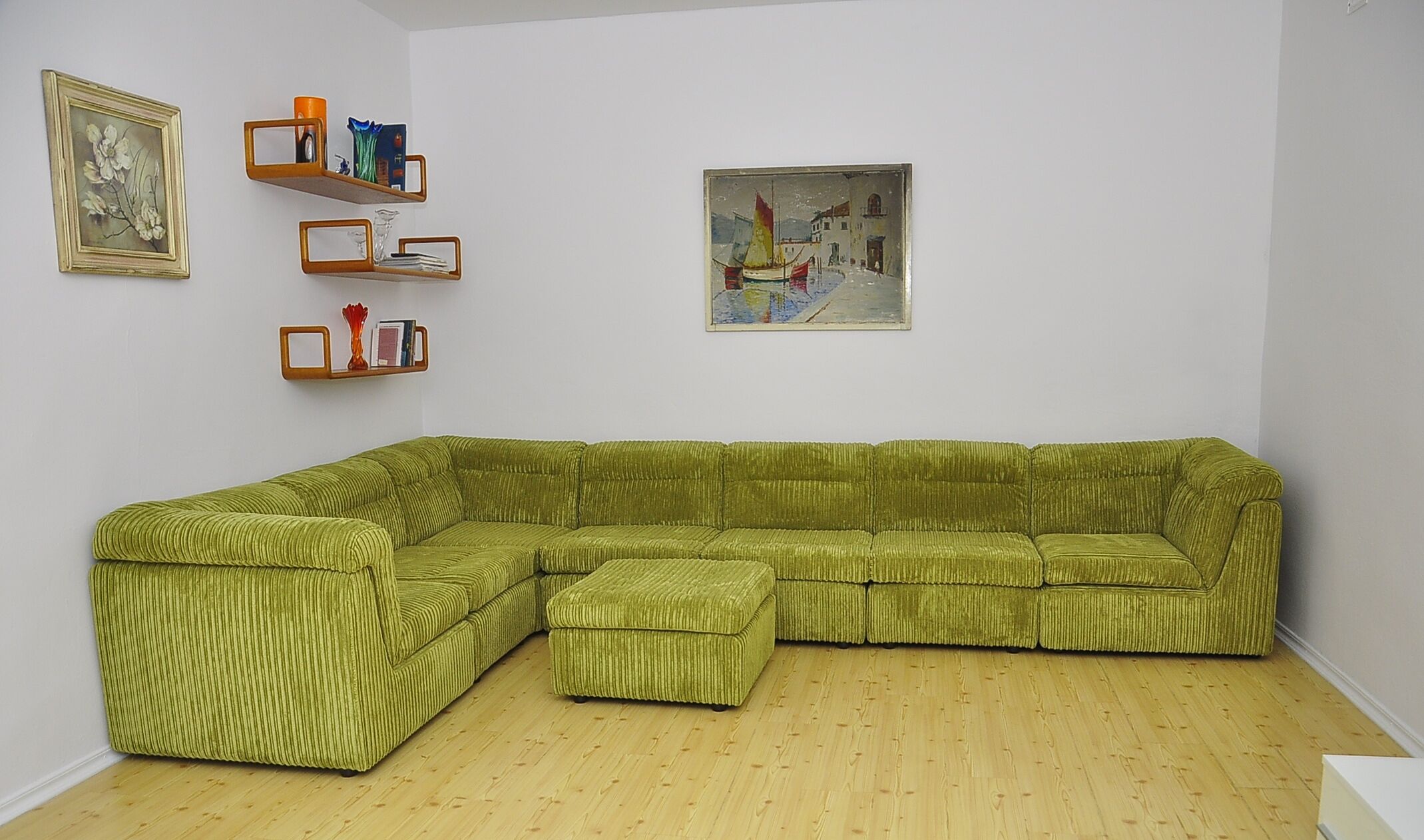 Mid-century corduroy modular sofa, 1970s